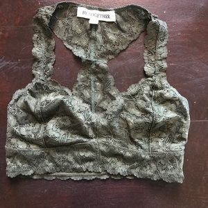 Olive green lace bralette